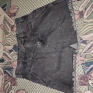 We the free acid wash gray denim skirt retro raw hem size 26